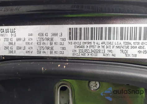 2017 Ram 2500 Tradesman 4X4 6'4 Box from USA, damaged, VIN 3C6UR5CL3HG529113